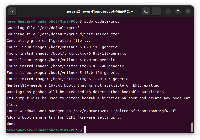更新 grub
